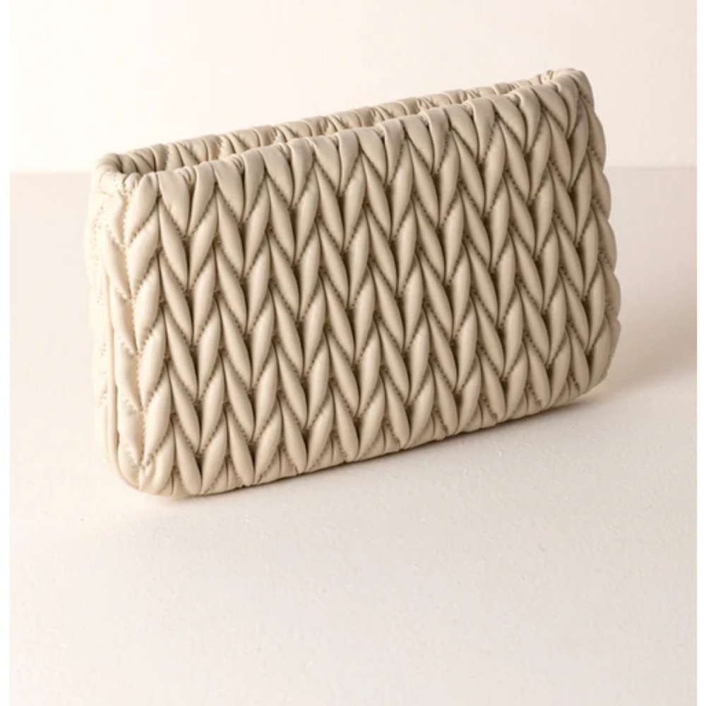 SHIRALEAH JODY ZIP POUCH, IVORY